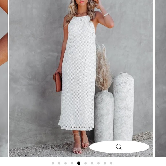 Esplanade Crochet MIDI Dress in Ivory - Size Large - Picture 6 of 8